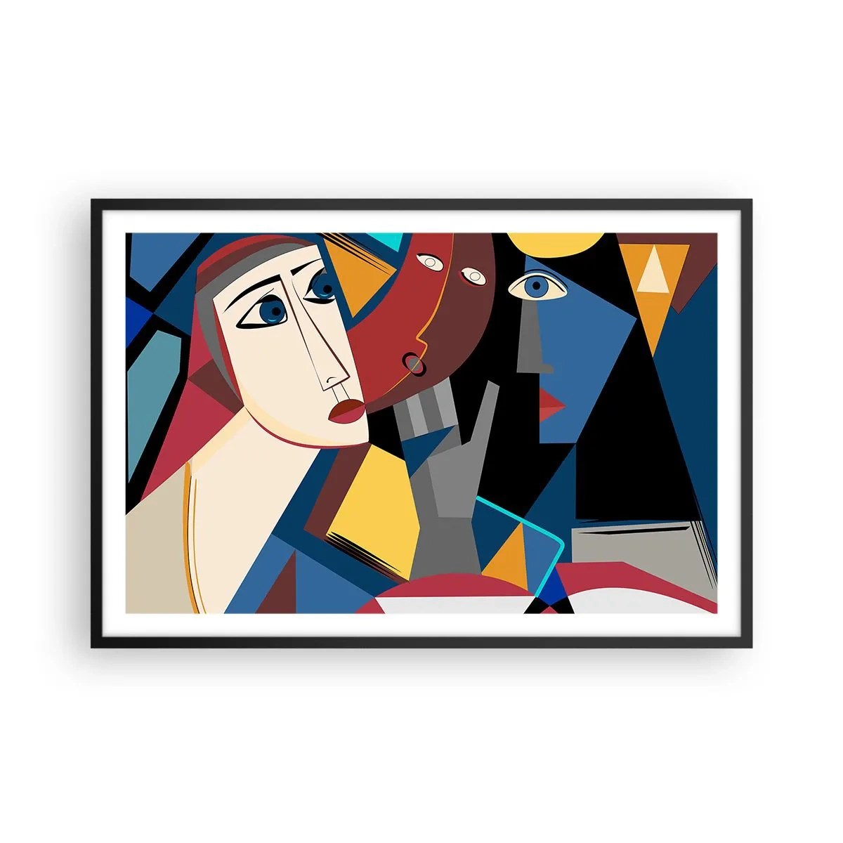 Plakát v černém rámu - Konverzace kubistů - 91x61 cm
