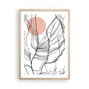 Plakát v rámu světlý dub - V síti větviček - 50x70 cm