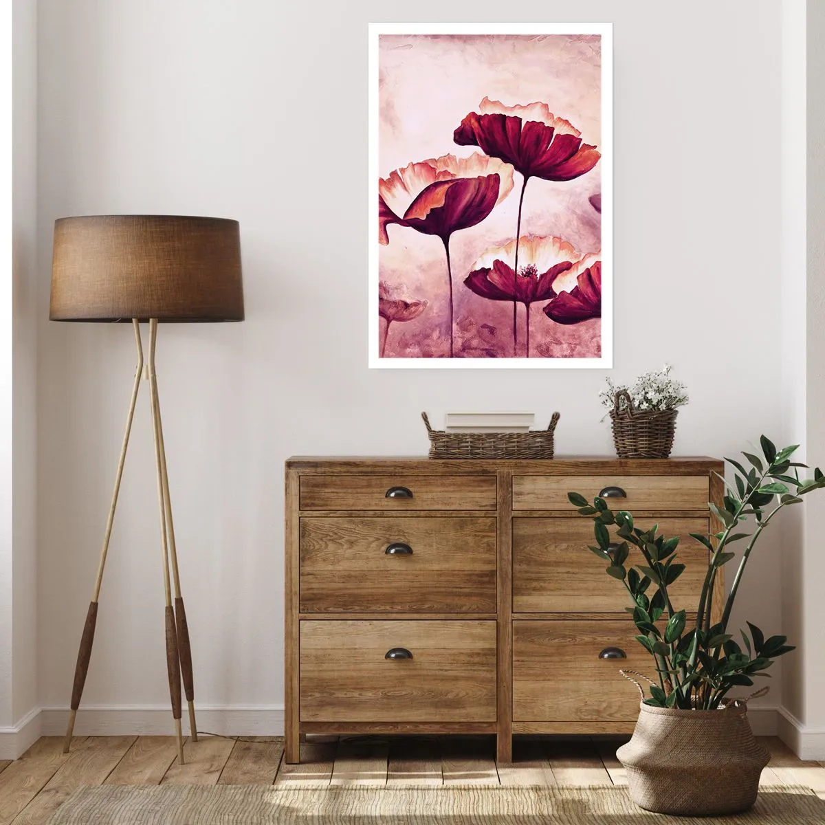 Plakát - Červený a bílý plátek - 50x70 cm