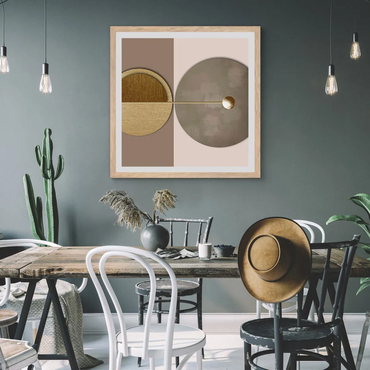 Plakát v rámu světlý dub - Dokonalá rovnováha - 30x30 cm