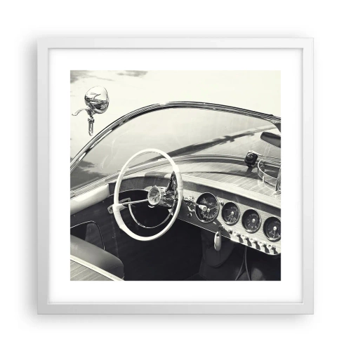 Plakát v bílém rámu - Počasí pro bohaté - 40x40 cm