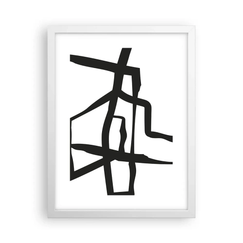 Plakát v bílém rámu - Černobílá konstrukce - 30x40 cm