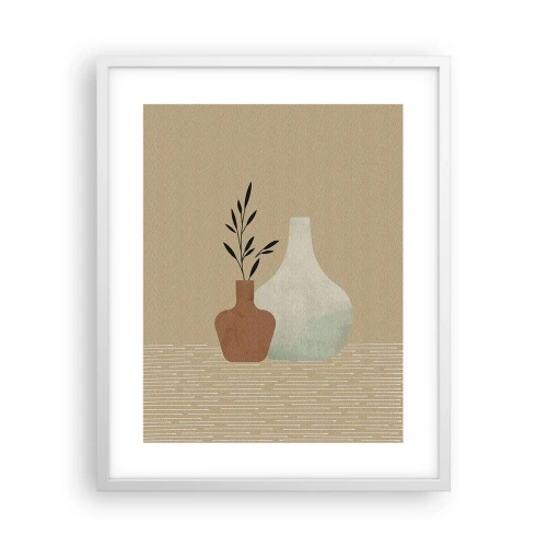 Plakát v bílém rámu - Váza a její myšlenka - 40x50 cm