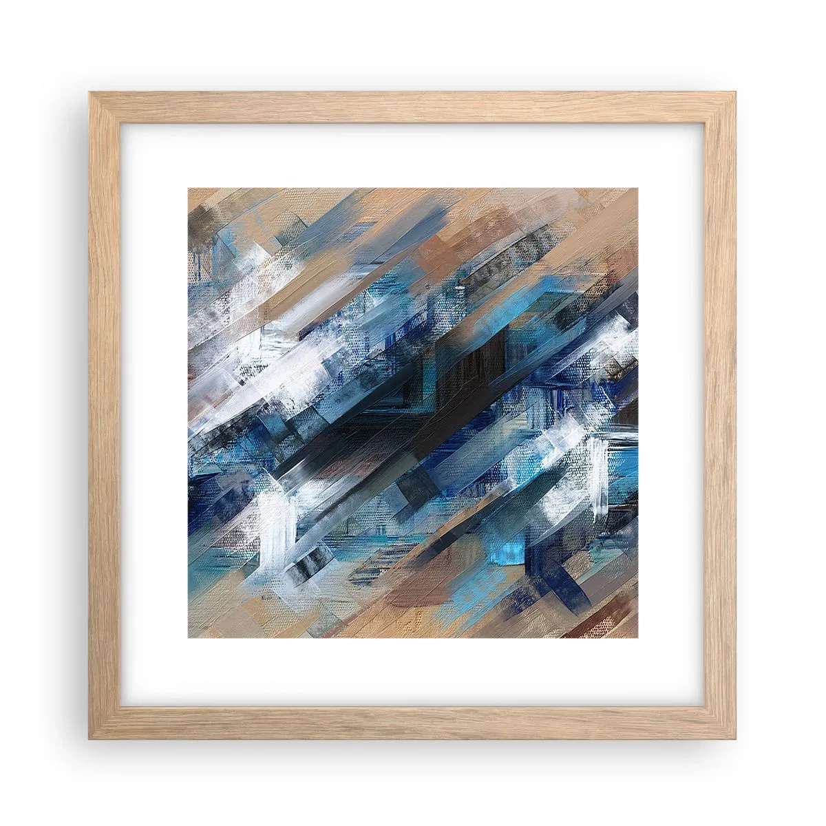 Plakát v rámu světlý dub - Na modrém úkosu - 30x30 cm