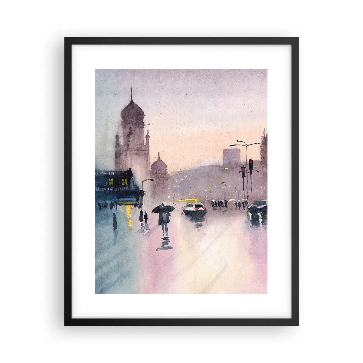 Plakát v černém rámu - V deštivém oparu - 40x50 cm