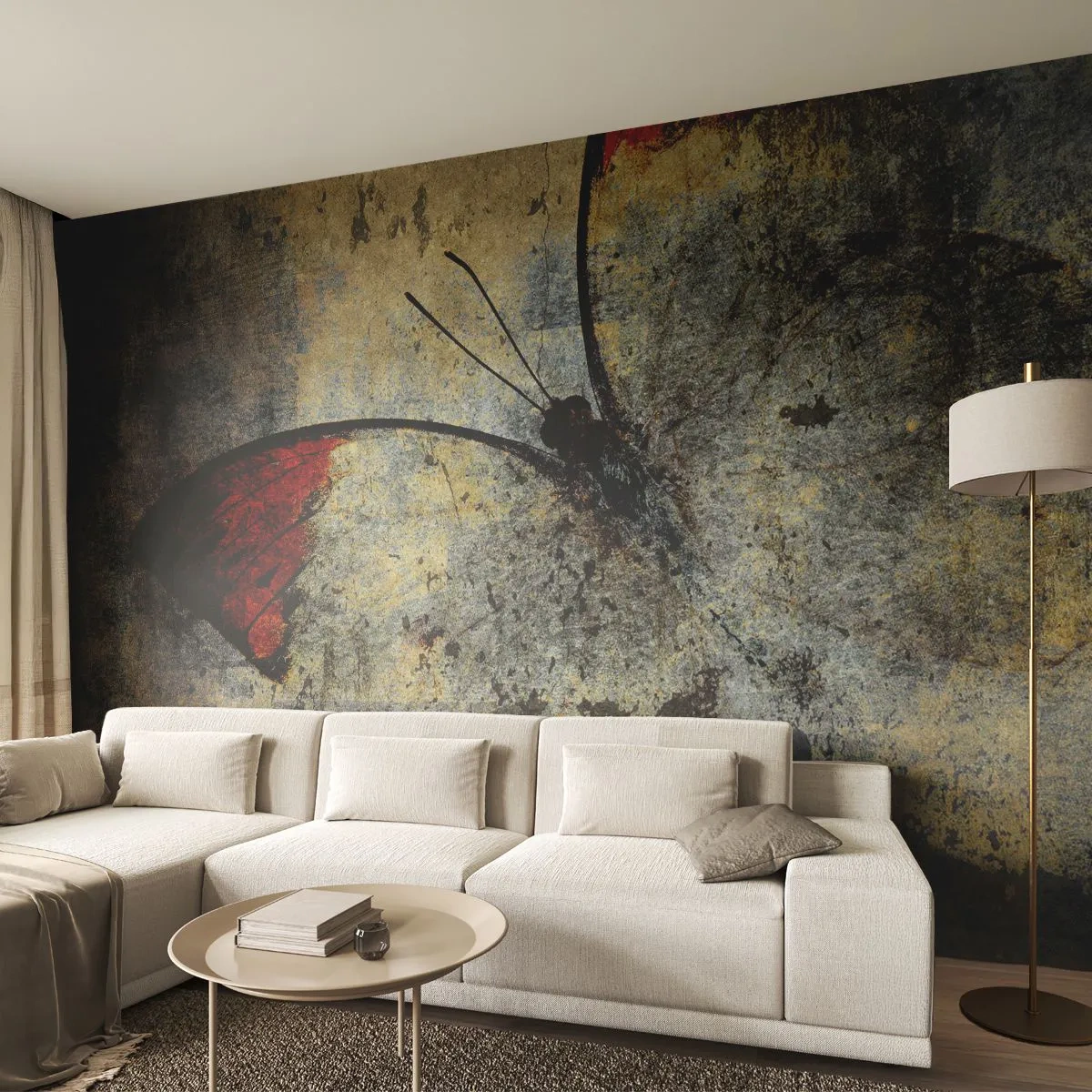 Fototapeta Premium Canvas - Podívej se, než zmizím - Abstrakce, Motýl, Kus - 100x70 cm