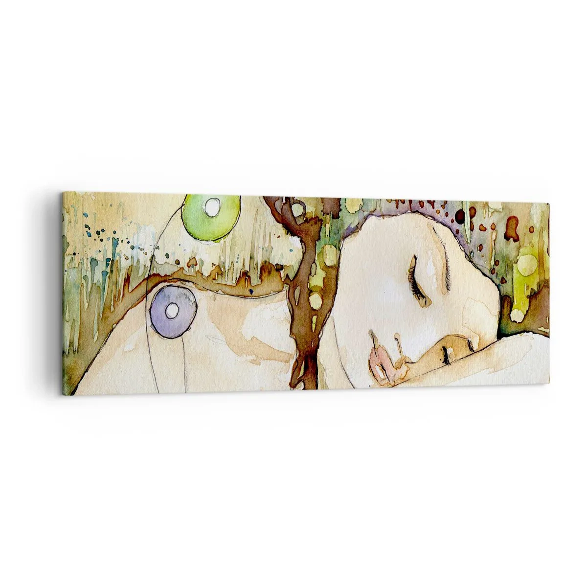 Obraz na plátně - Smaragdově-fialový sen - 140x50 cm