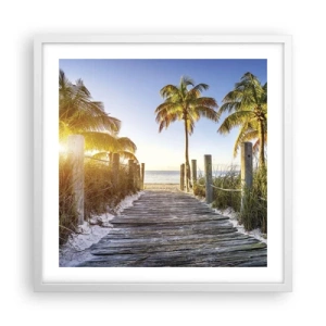 Plakát v bílém rámu - Přímo do ráje - 50x50 cm