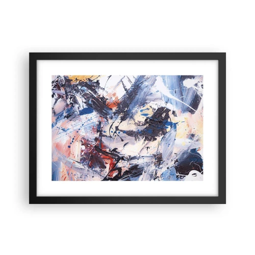 Plakát v černém rámu - Bláznivý tanec abstrakce - 40x30 cm
