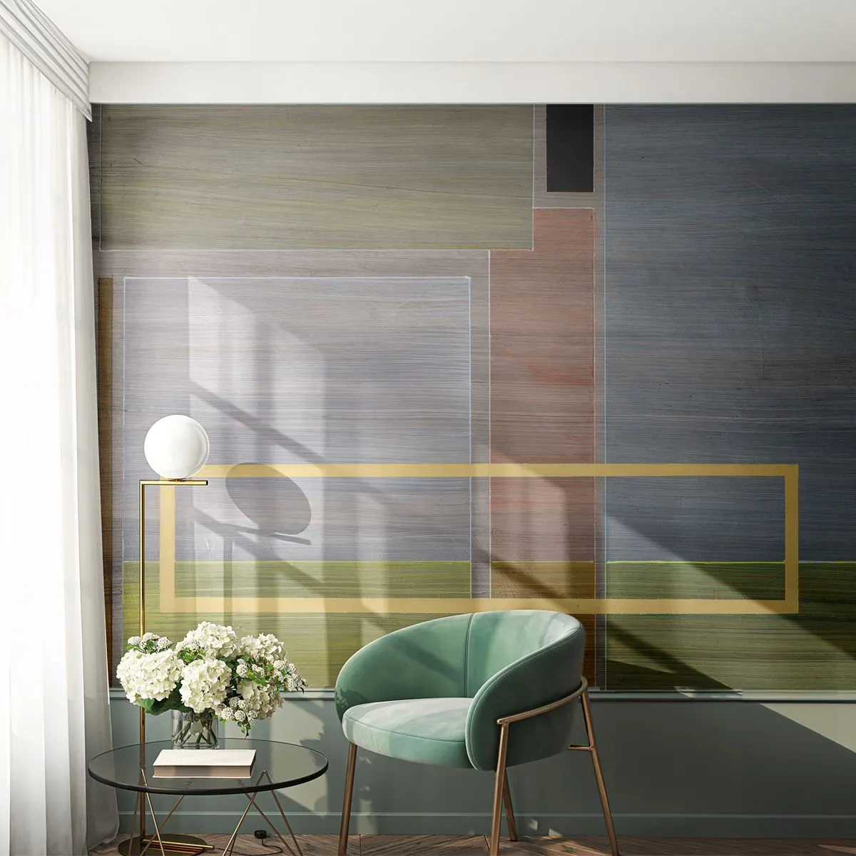 Fototapeta Premium Canvas - Jednoduše a v klidu - Abstrakce, Moderní umění, Obdélníky - 150x105 cm