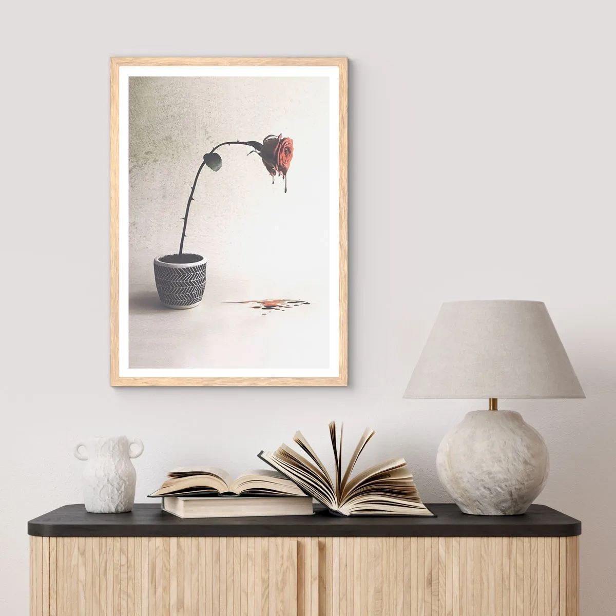 Plakát v rámu světlý dub - Rosa dolorosa - 50x70 cm
