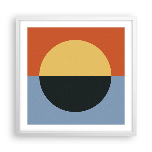 Plakát v bílém rámu - Kompozice tepla a chladu - 50x50 cm