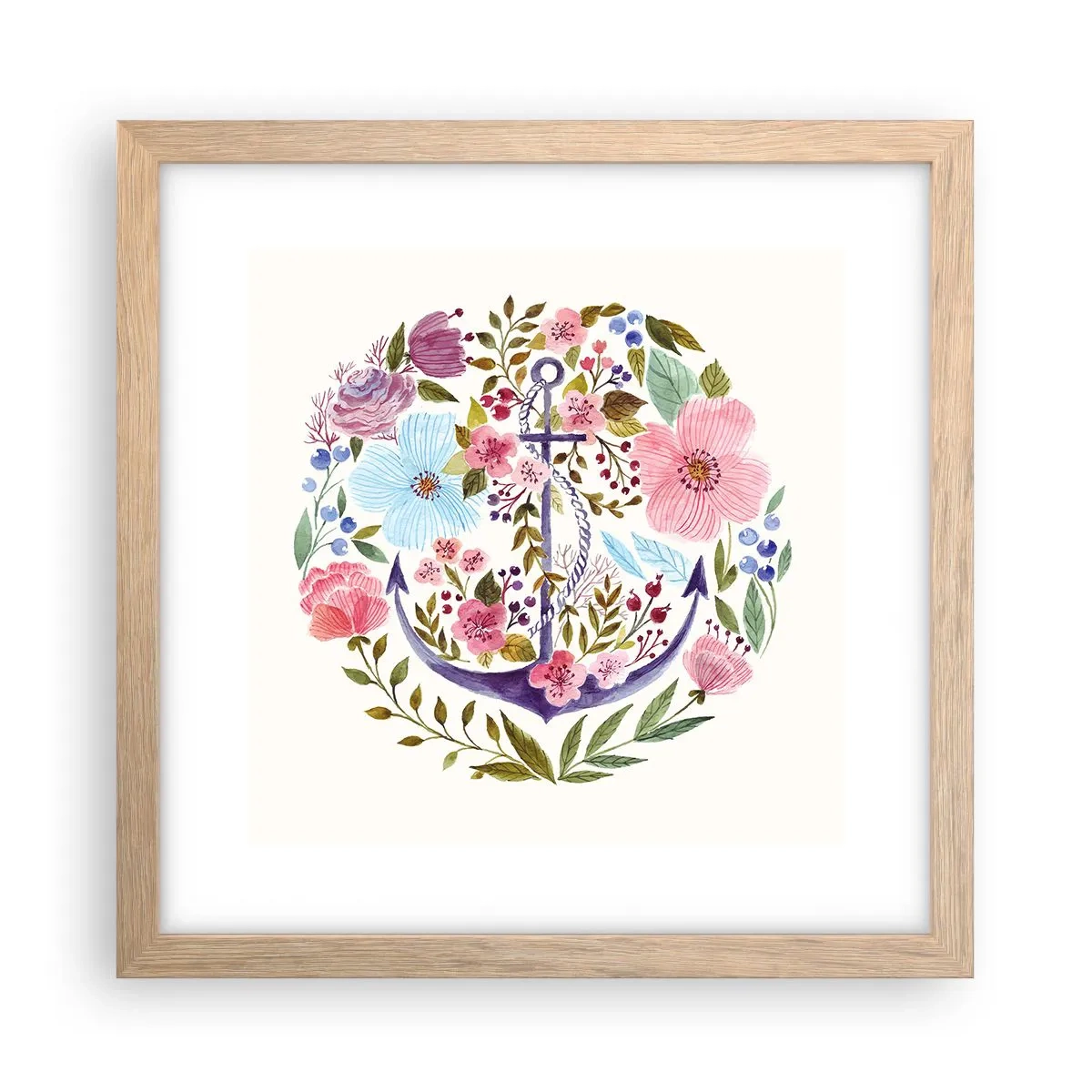 Plakát v rámu světlý dub - Námořníkův hezký sen - 30x30 cm