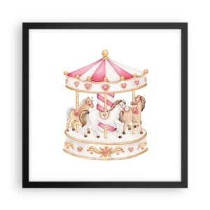 Plakát v černém rámu - Sladký svět dětství - 40x40 cm