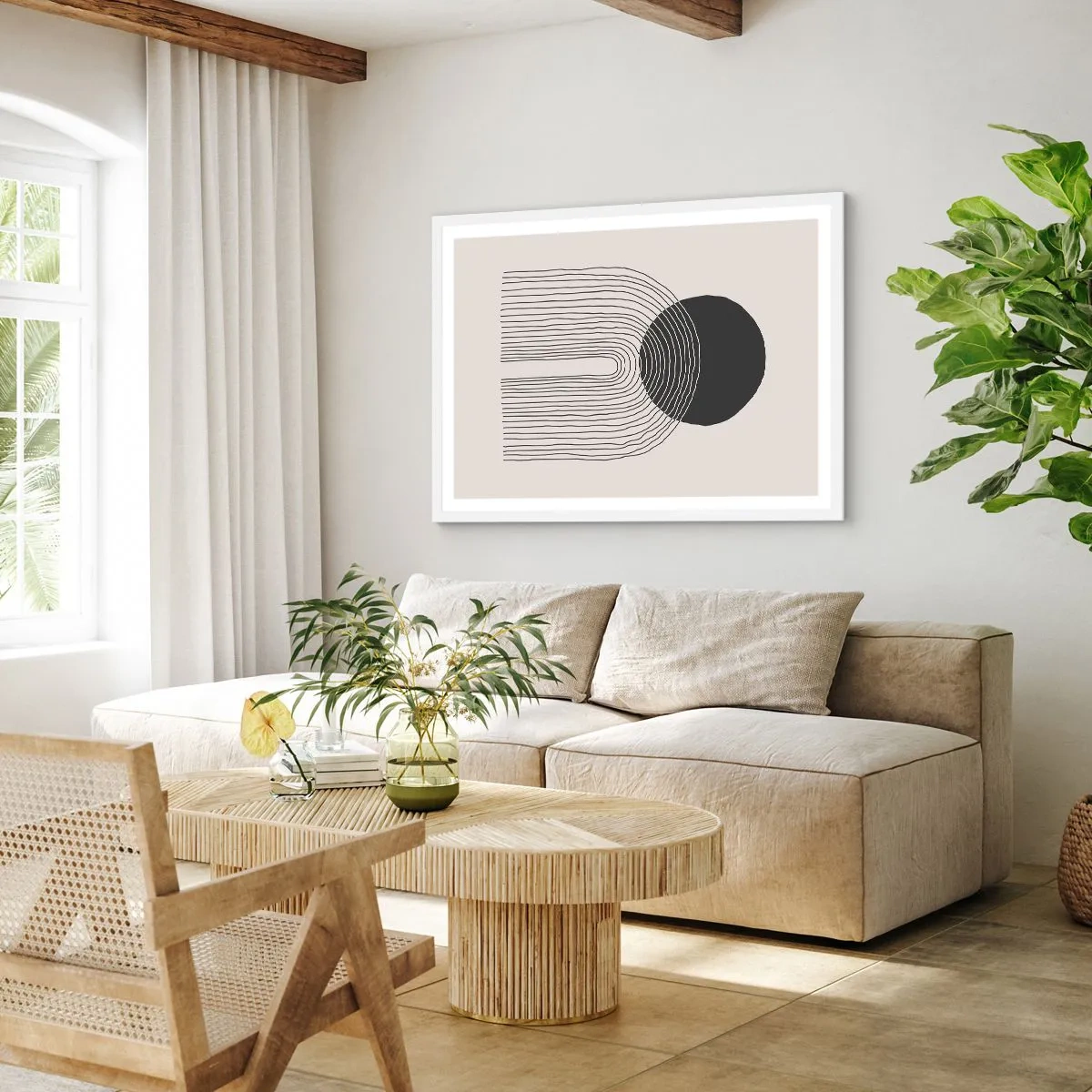 Plakát v bílém rámu - Chvění a jistota - 91x61 cm