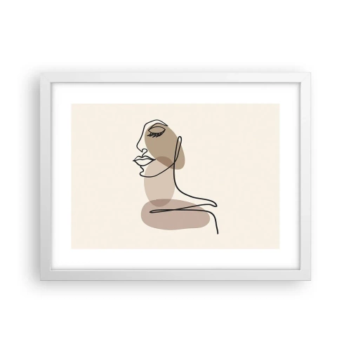 Plakát v bílém rámu - Určitá linie krásy - 40x30 cm