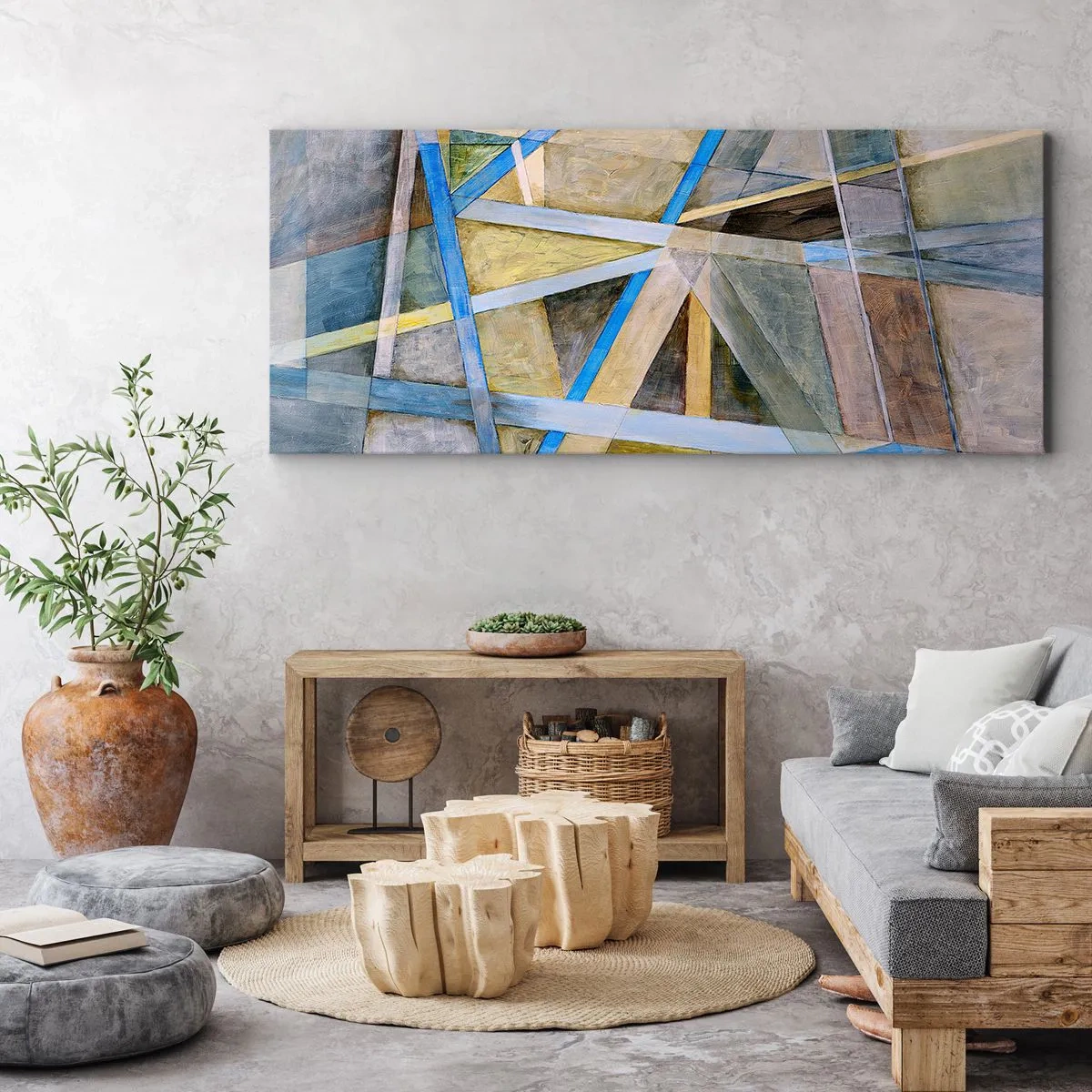 Obraz na plátně - Přímo nebo diagonálně? - 90x30 cm