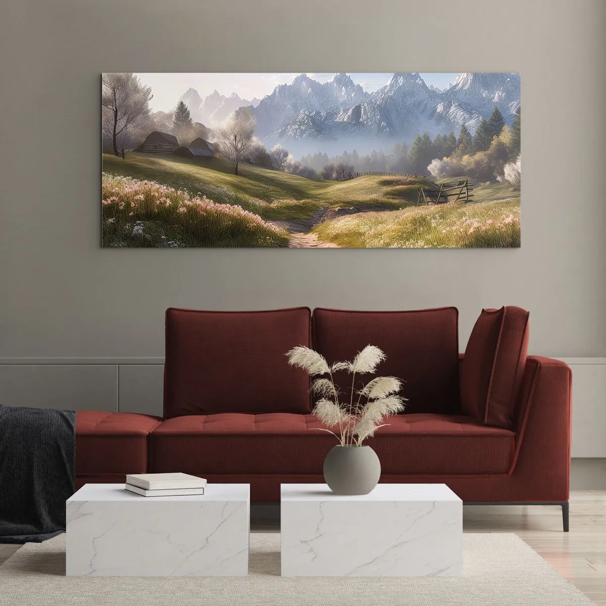 Obraz na skle - Idylické údolí - 100x40 cm