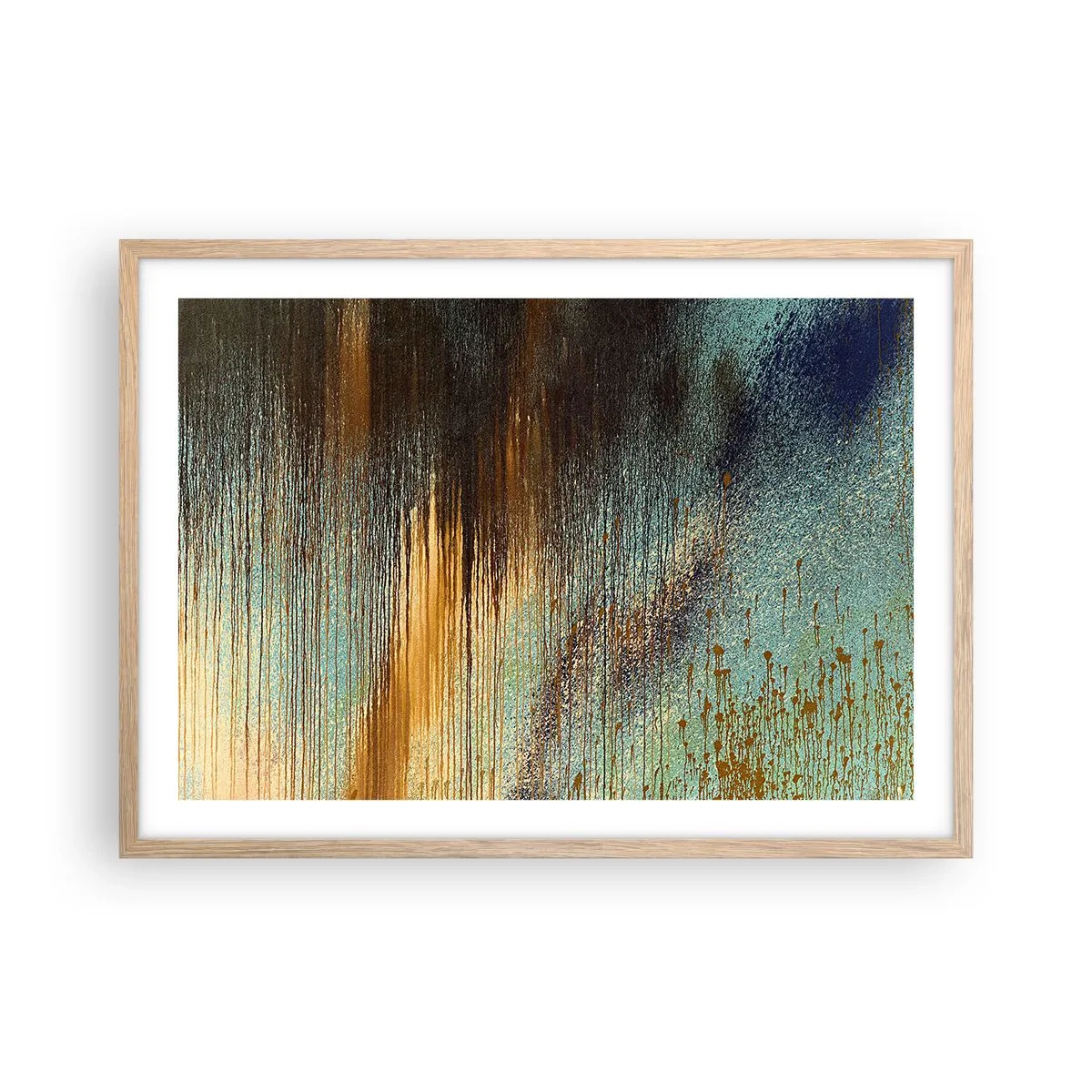 Plakát v rámu světlý dub - Nenáhodná barevná kompozice - 70x50 cm