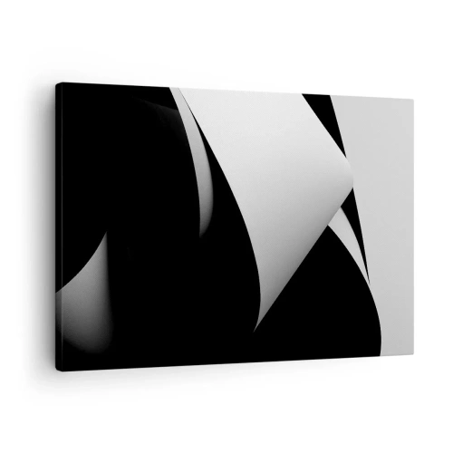 Obraz na plátně - Abstraktní tvary v černé a bílé s výraznými kontrasty - 70x50cm - Světlo z hlubin stínu - Moderní nástěnná dekorace do obývacího pokoje a ložnice ARTTOR