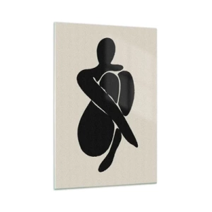 Obraz na skle - Ve vlastním objetí - 70x100 cm