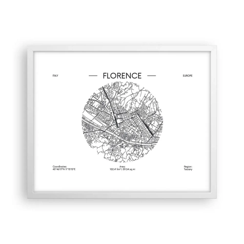 Plakát v bílém rámu - Anatomie Florencie - 50x40 cm