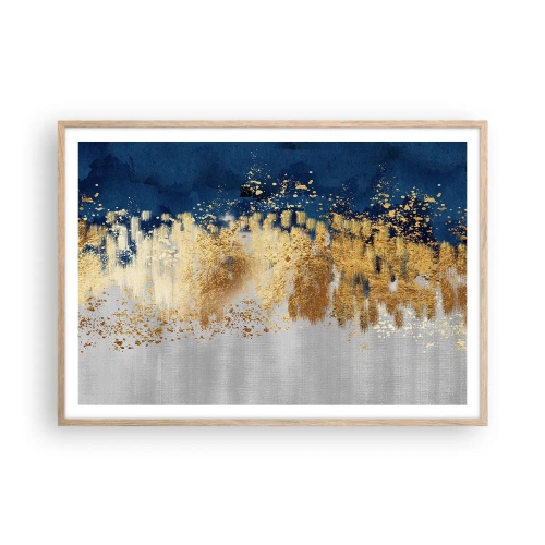 Plakát v rámu světlý dub - Moderní kompozice s jiskrou - 100x70 cm