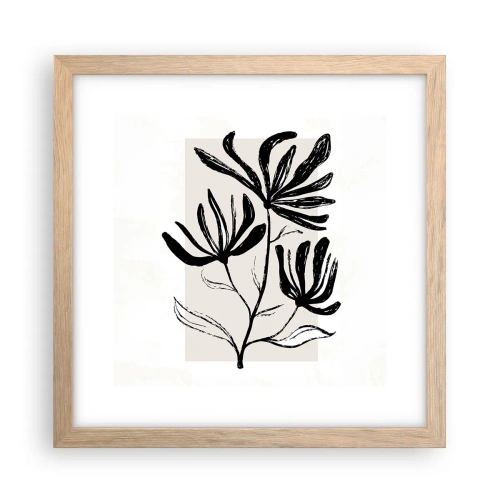 Plakát v rámu světlý dub - Náčrtek pro herbář - 30x30 cm