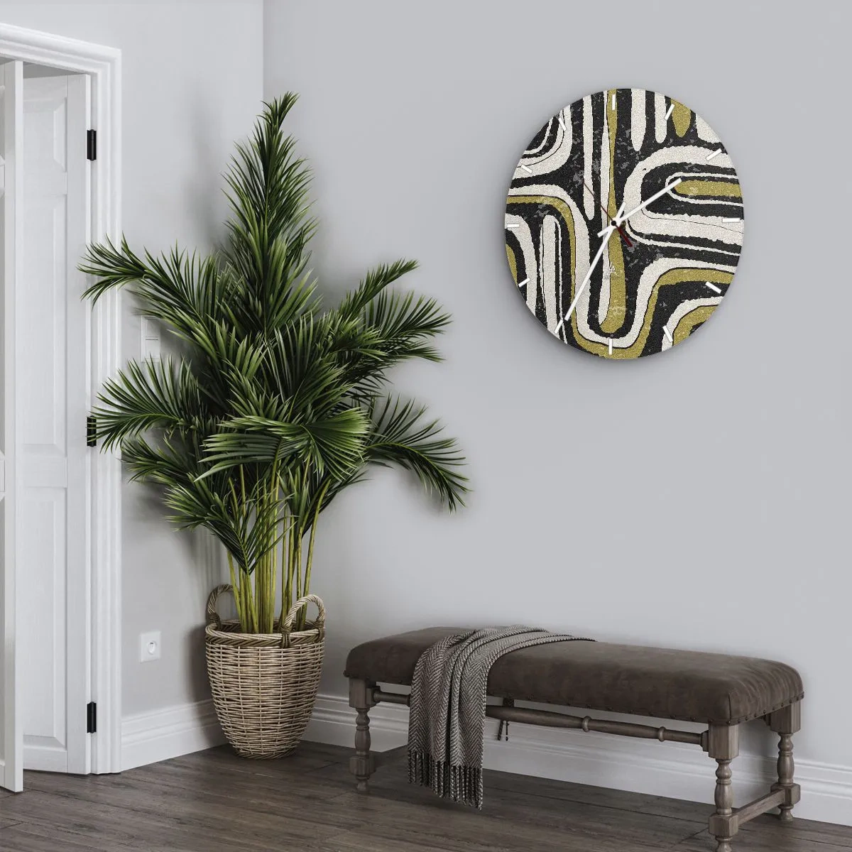 Nástěnné hodiny - Kompozice: trakty a uličky - 40x40 cm