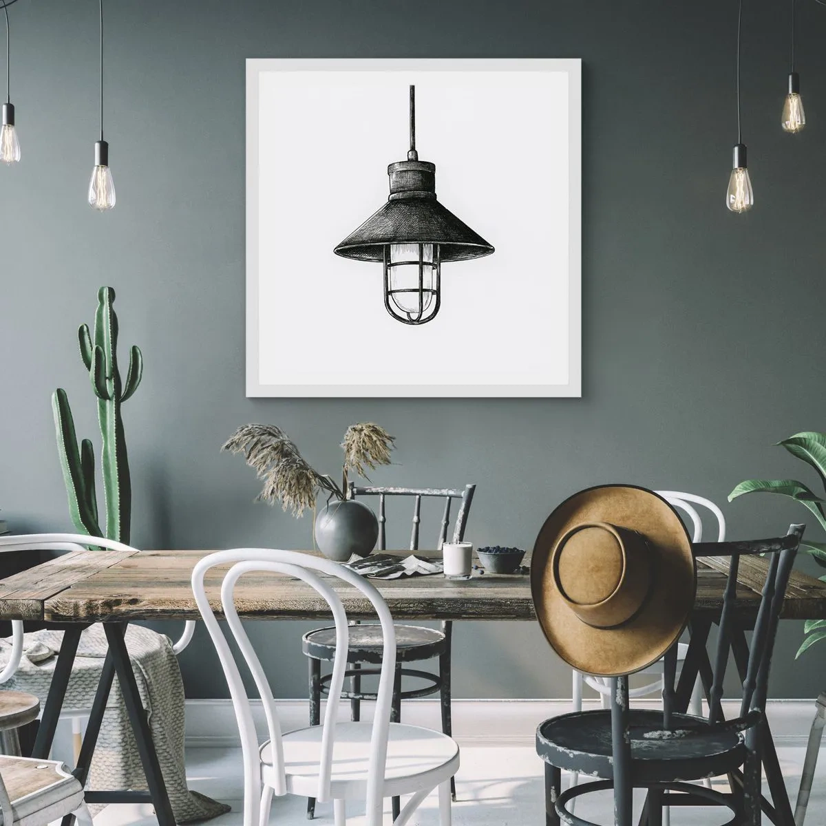 Plakát v bílém rámu - Jako před lety… - 60x60 cm