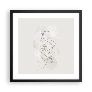 Plakát v černém rámu - Zamotaní v objetí - 40x40 cm