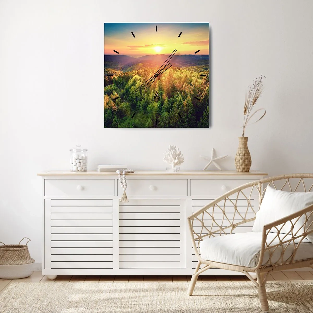 Nástěnné hodiny - Vrcholky a vrcholy - 40x40 cm