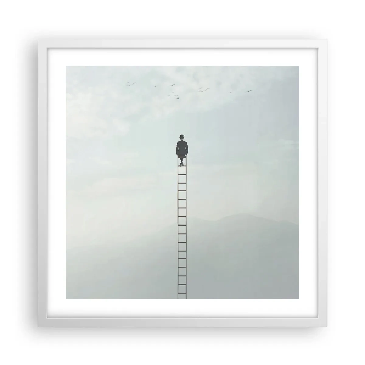 Plakát v bílém rámu - Povznést se nad to - 50x50 cm