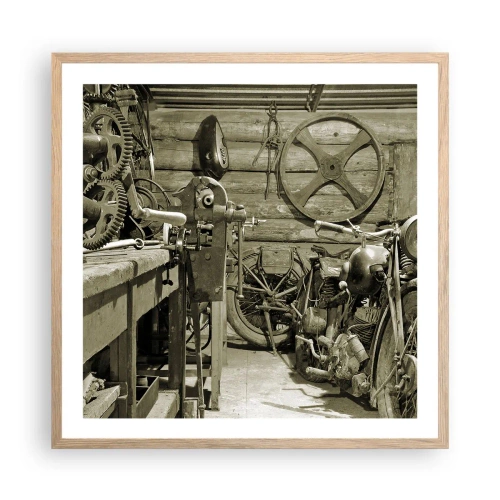 Plakát v rámu světlý dub - V kůlně strýce Vládi - 60x60 cm
