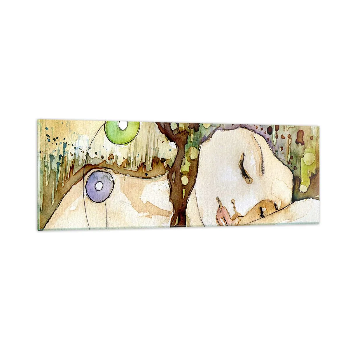 Obraz na skle - Smaragdově-fialový sen - 90x30 cm