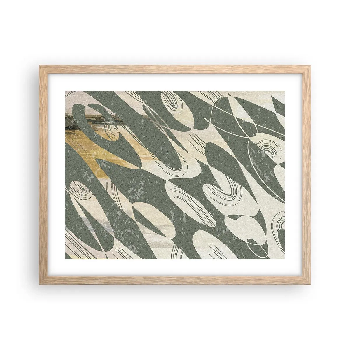 Plakát v rámu světlý dub - Rytmizovaná abstrakce - 50x40 cm