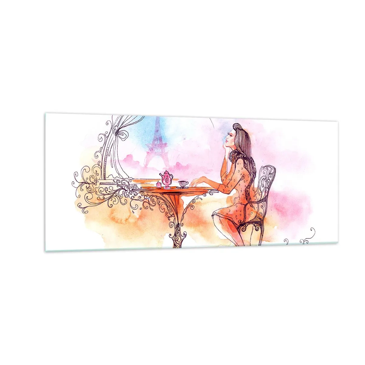 Obraz na skle - Pařížská elegance - 100x40 cm