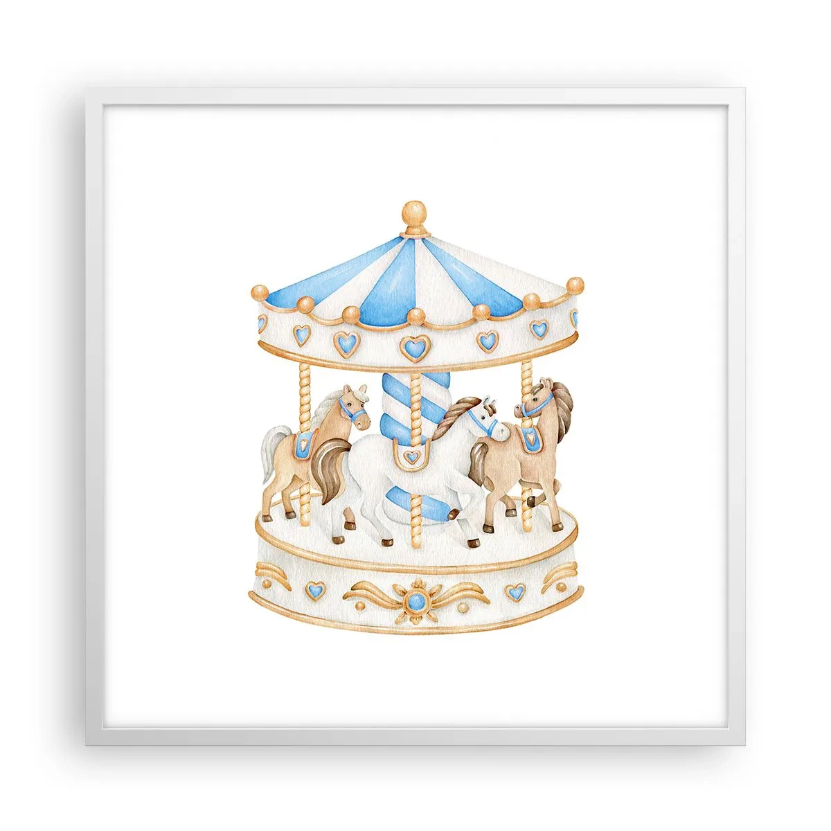 Plakát v bílém rámu - Sladké dětství - 60x60 cm