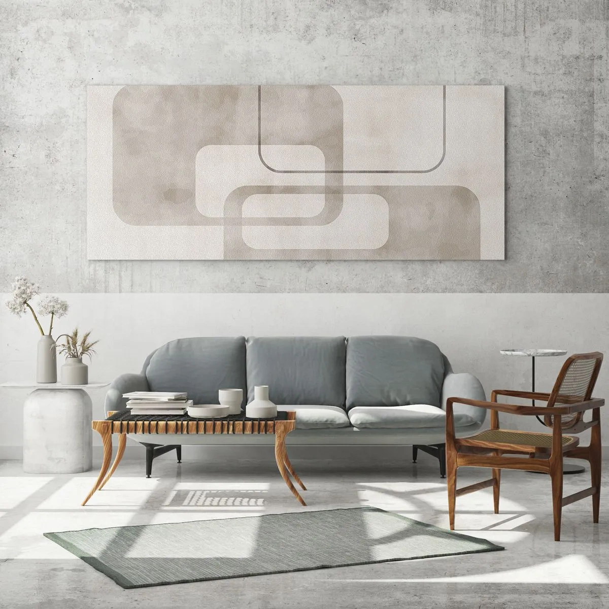 Obraz na skle - Geometrická fuga - 140x50 cm