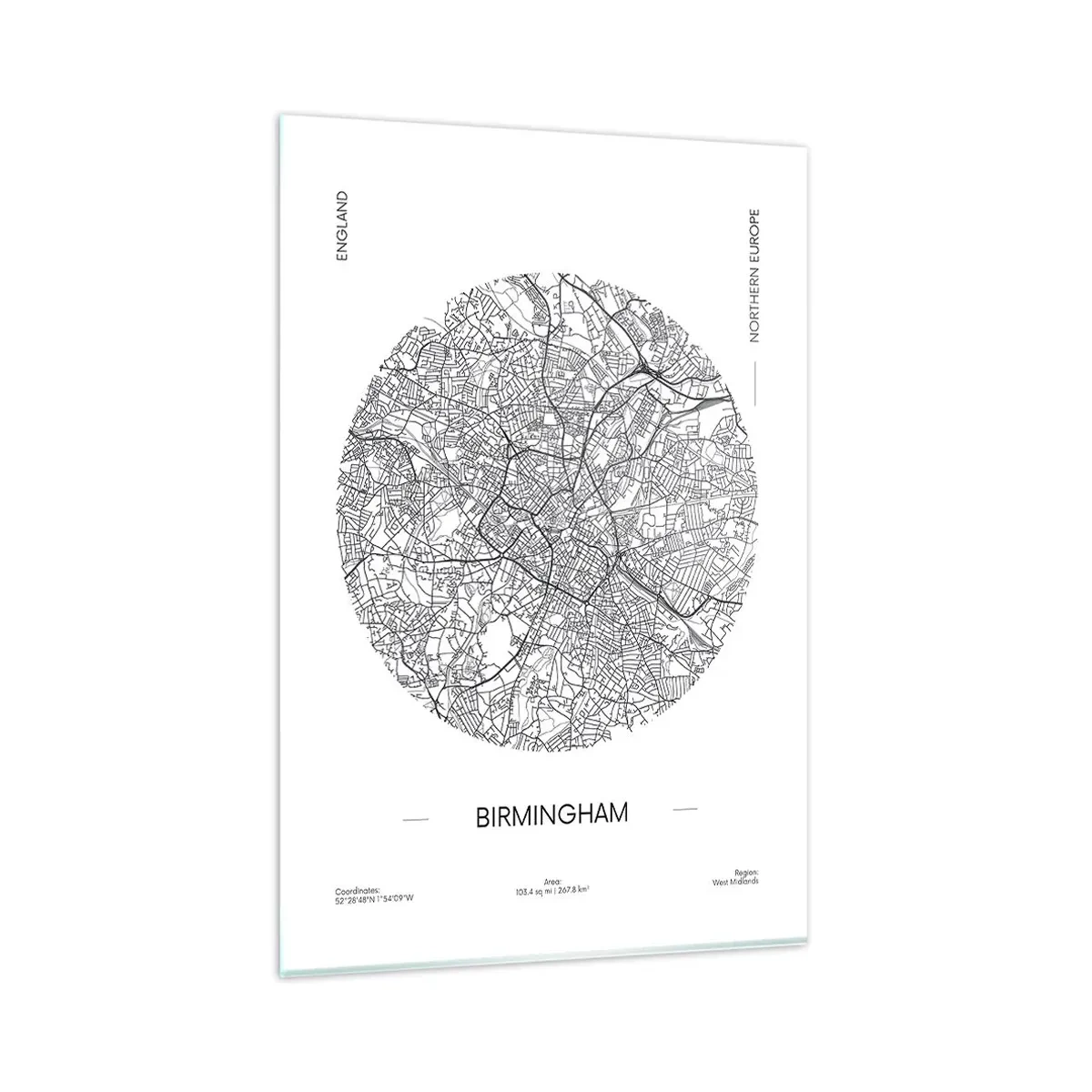 Obraz na skle - Anatomie Birminghamu - 80x120 cm