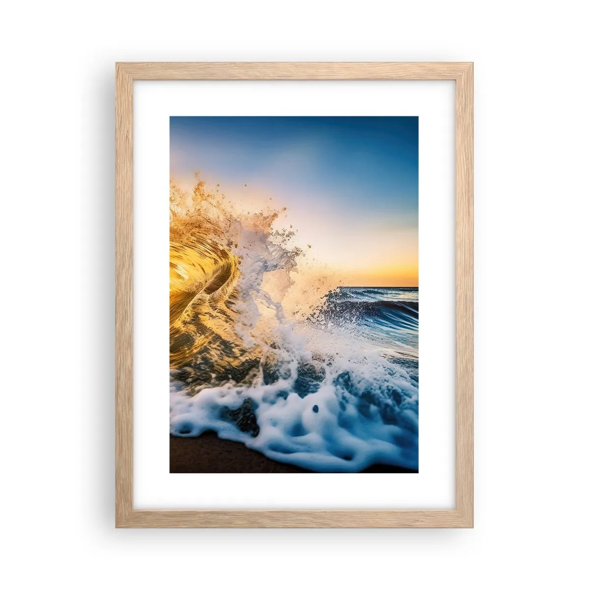 Plakát v rámu světlý dub - Hra v písku - 30x40 cm