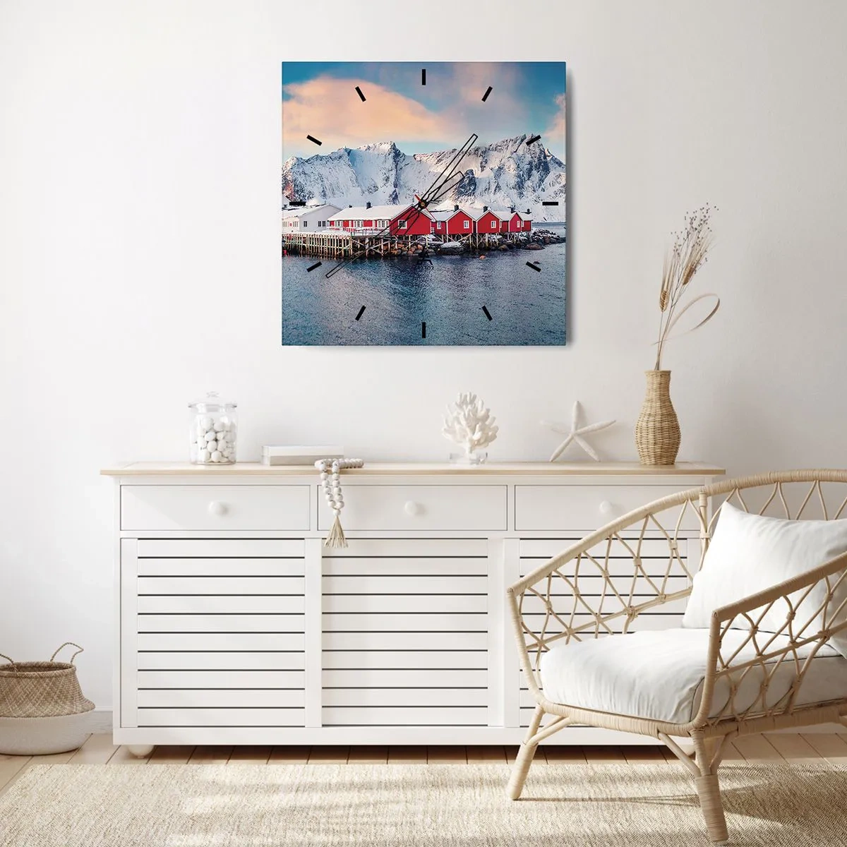 Nástěnné hodiny - Severní útočiště - 30x30 cm