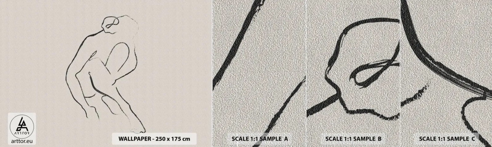 Vzor Fototapety Premium Sand - Intimní skica - Minimalismus, Akt, Žena - 100x30 cm