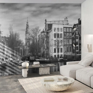 Fototapeta Premium Sand - Amsterdamské vibrace - Město, Amsterdam, Architektura - 250x175 cm