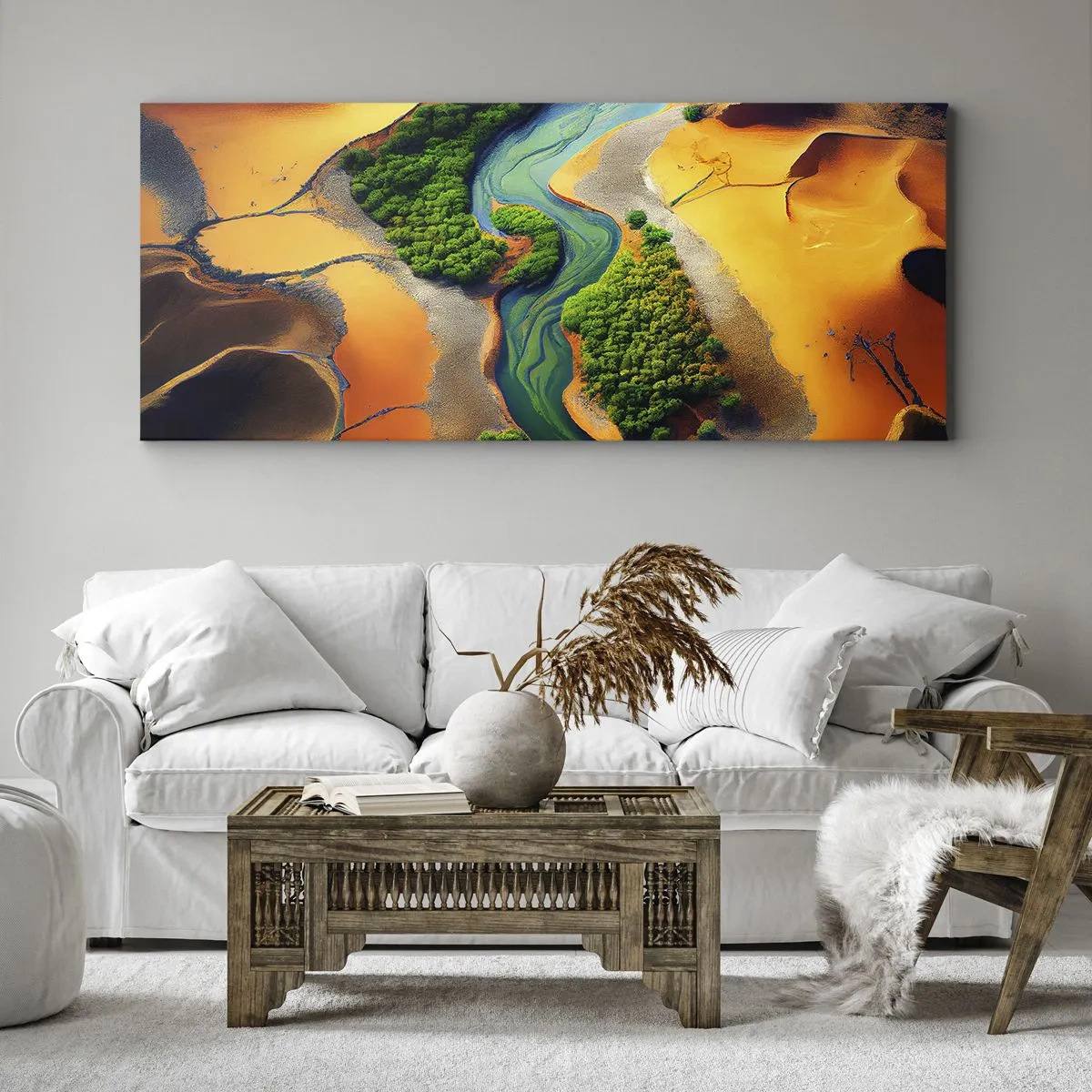 Obraz na plátně - Životodárná řeka - 100x40 cm