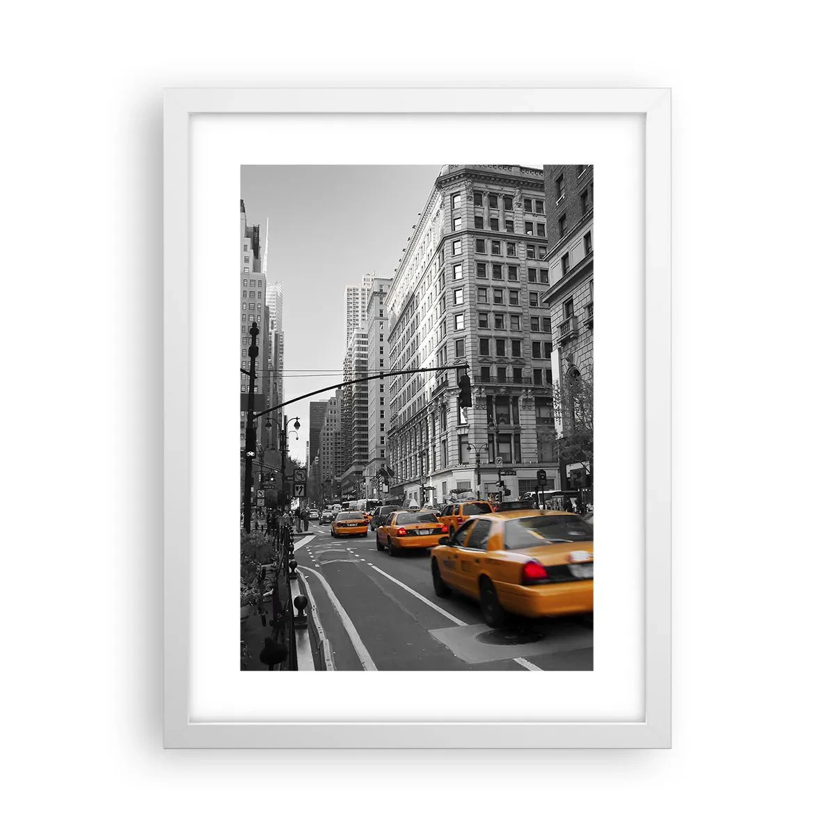 Plakát v bílém rámu - Slunce velkoměsta - 30x40 cm