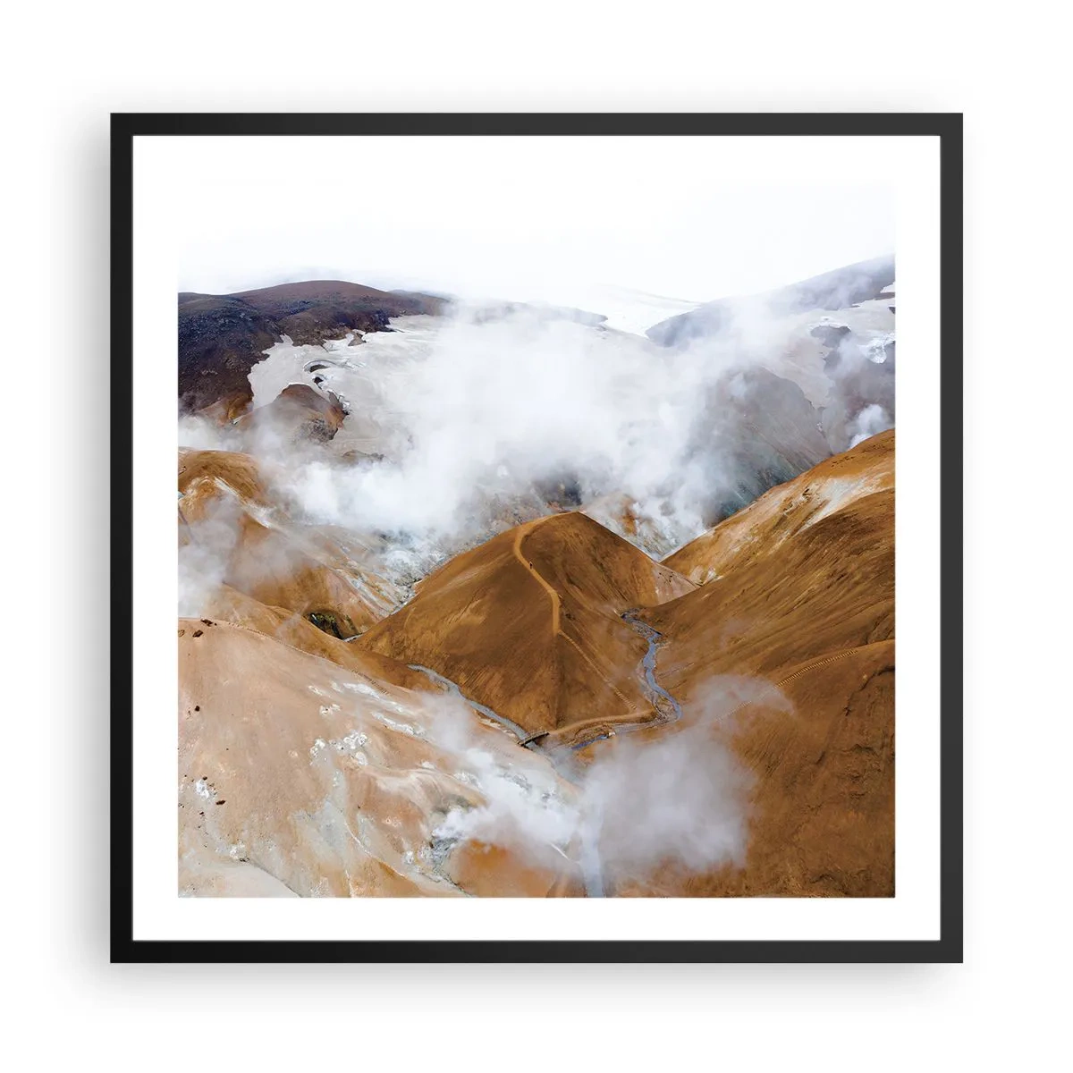 Plakát v černém rámu - Drsná krása Islandu - 60x60 cm