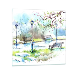 Obraz na skle - Kouzlo parkového ticha - 50x50 cm