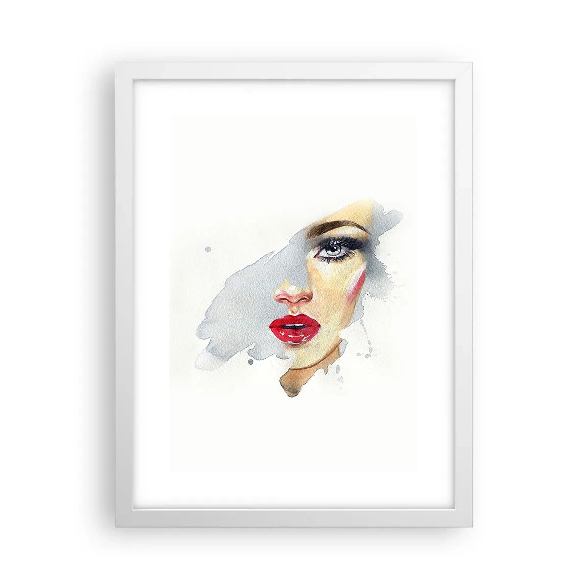 Plakát v bílém rámu - Odraz v kapce vody - 30x40 cm