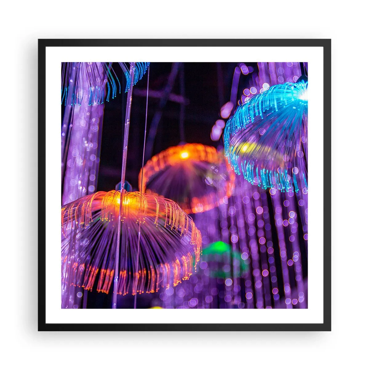 Plakát v černém rámu - Světelná fontána - 60x60 cm